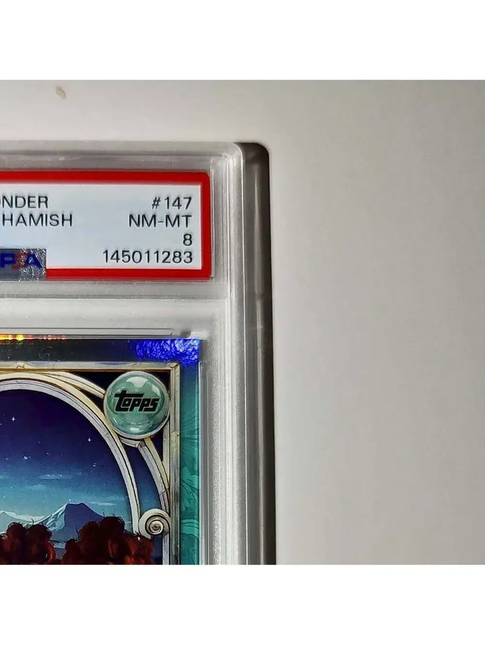 Harris, Hubert, and Hamish 2025 Topps Disney #147 Diamond Card Brave PSA 8
